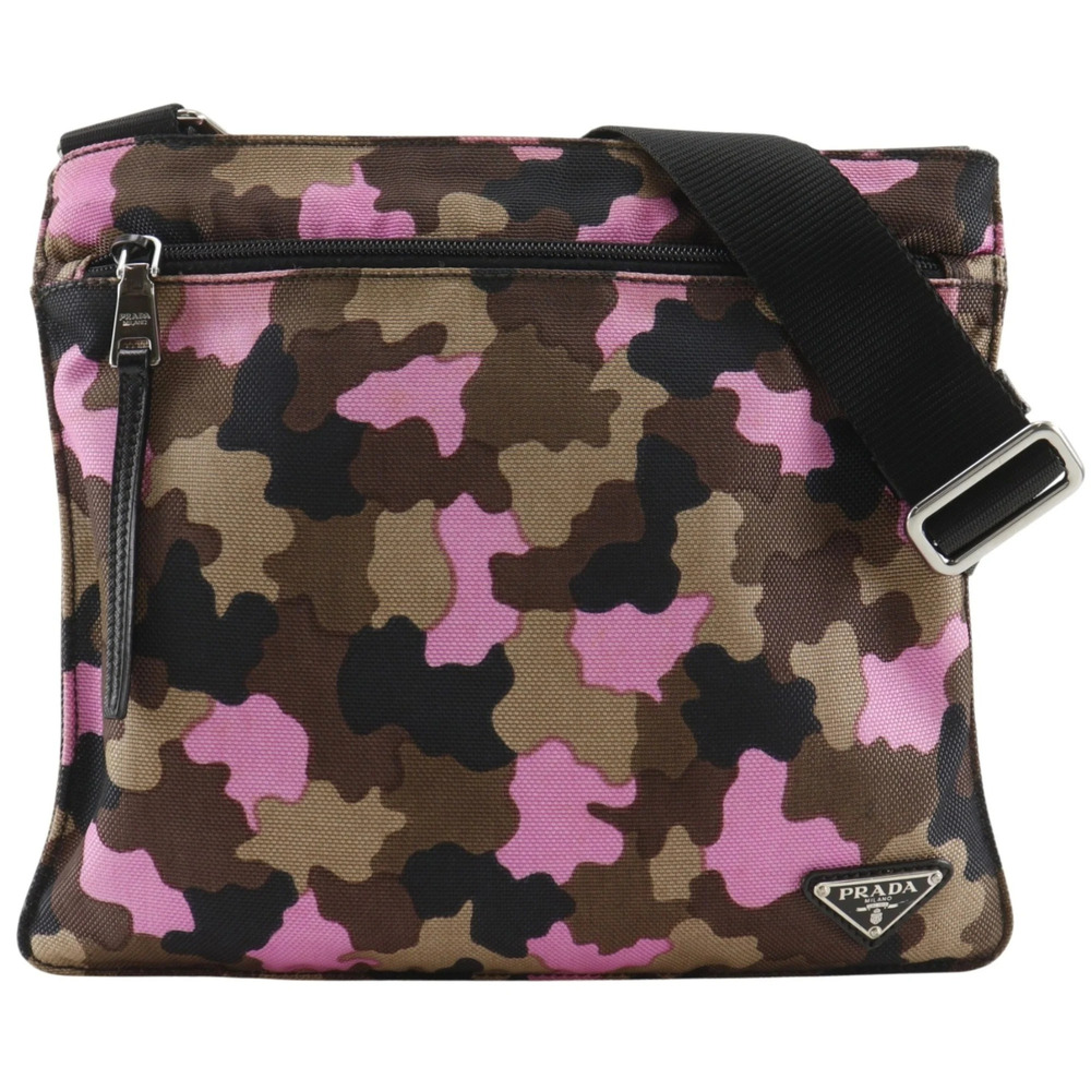PRADA Brown Canvas Shoulder Bag